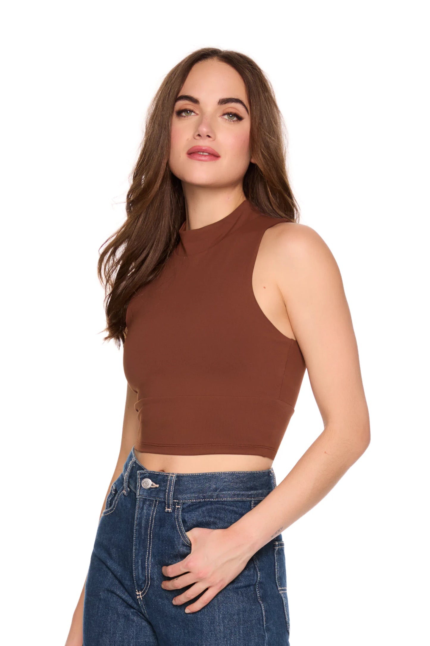 Mock Sleeveless Top