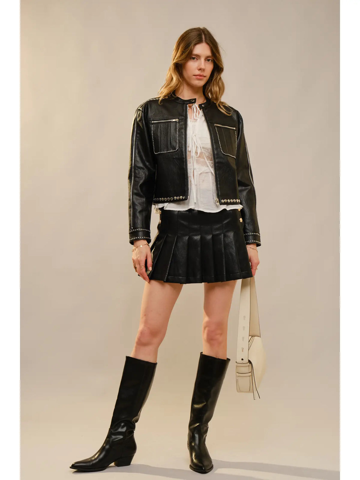 Black Studded Leather Jacket