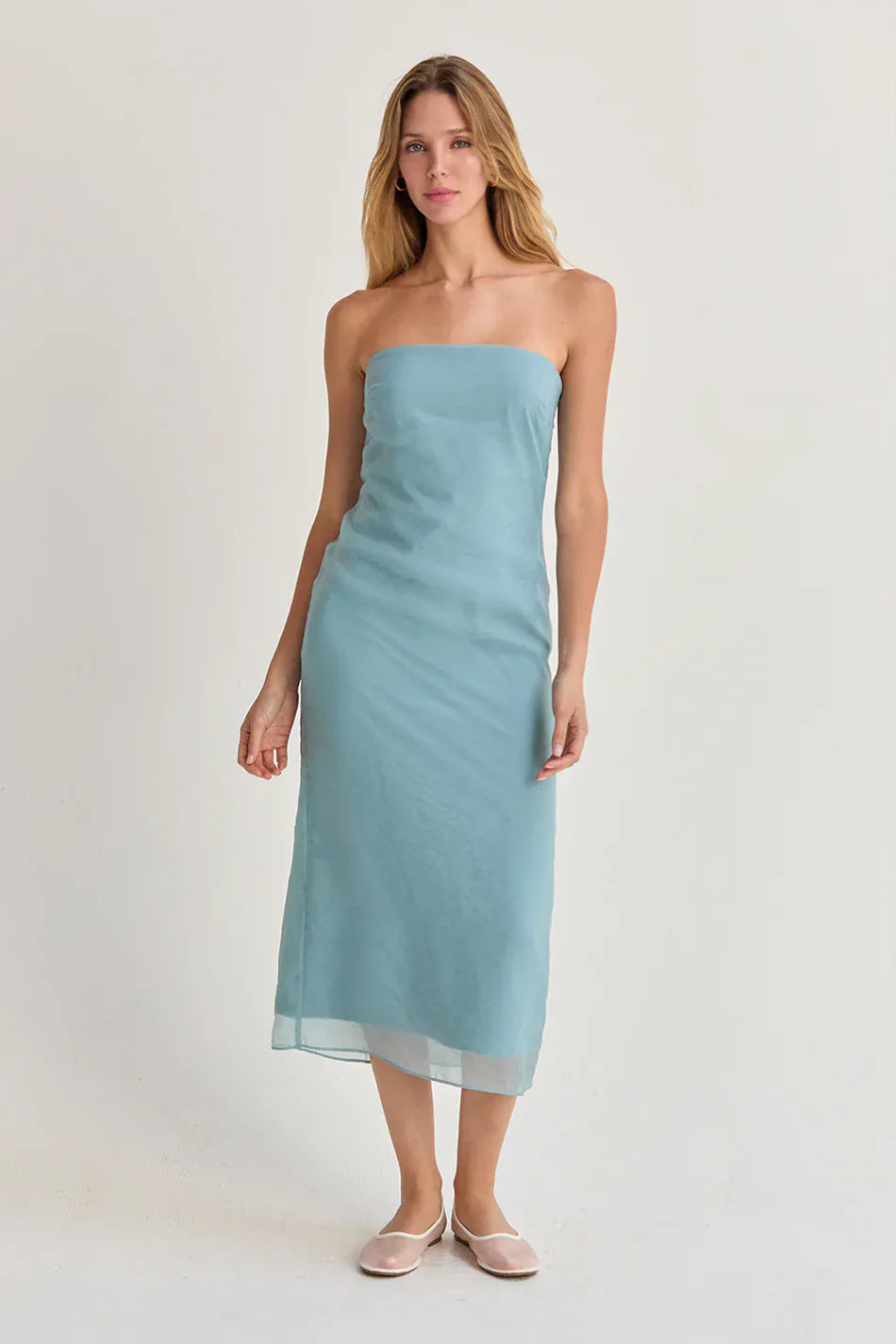 Zeah Organza Tube Mini Dress