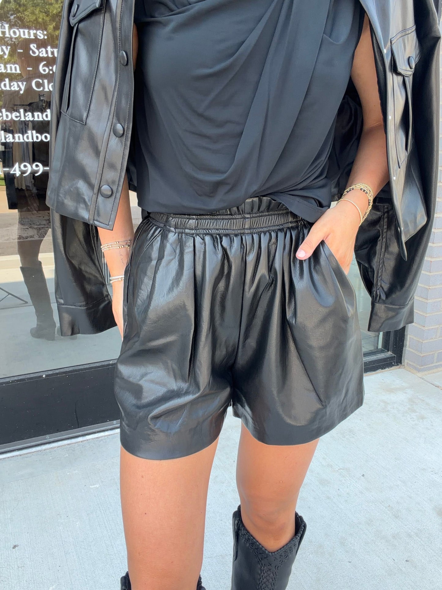 Faux Leather Shorts