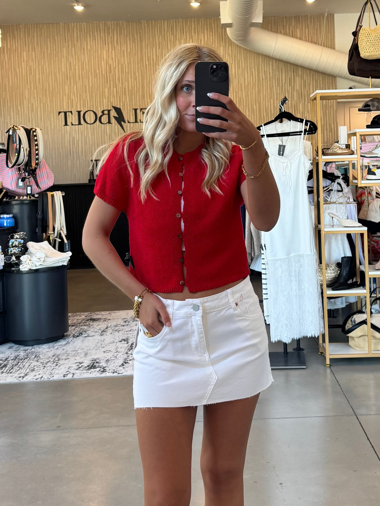 Multi Button Knit Tee