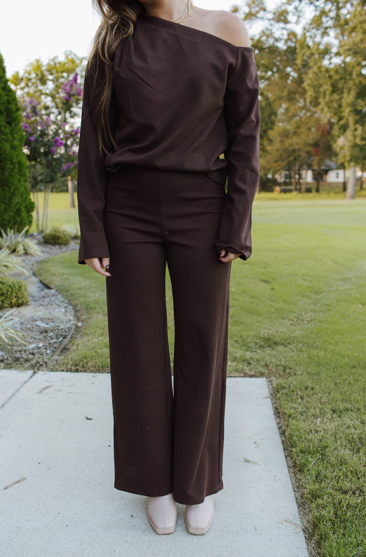 Dulce One Shoulder Top & Flow Pant Set