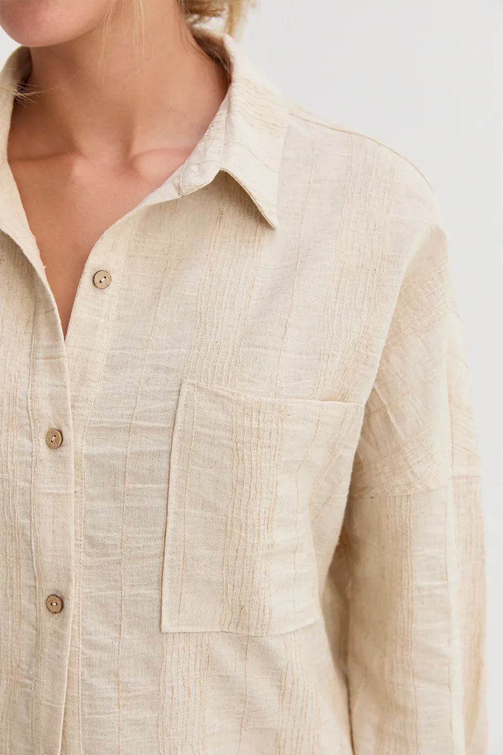 Lara Striped Linen Button Shirt