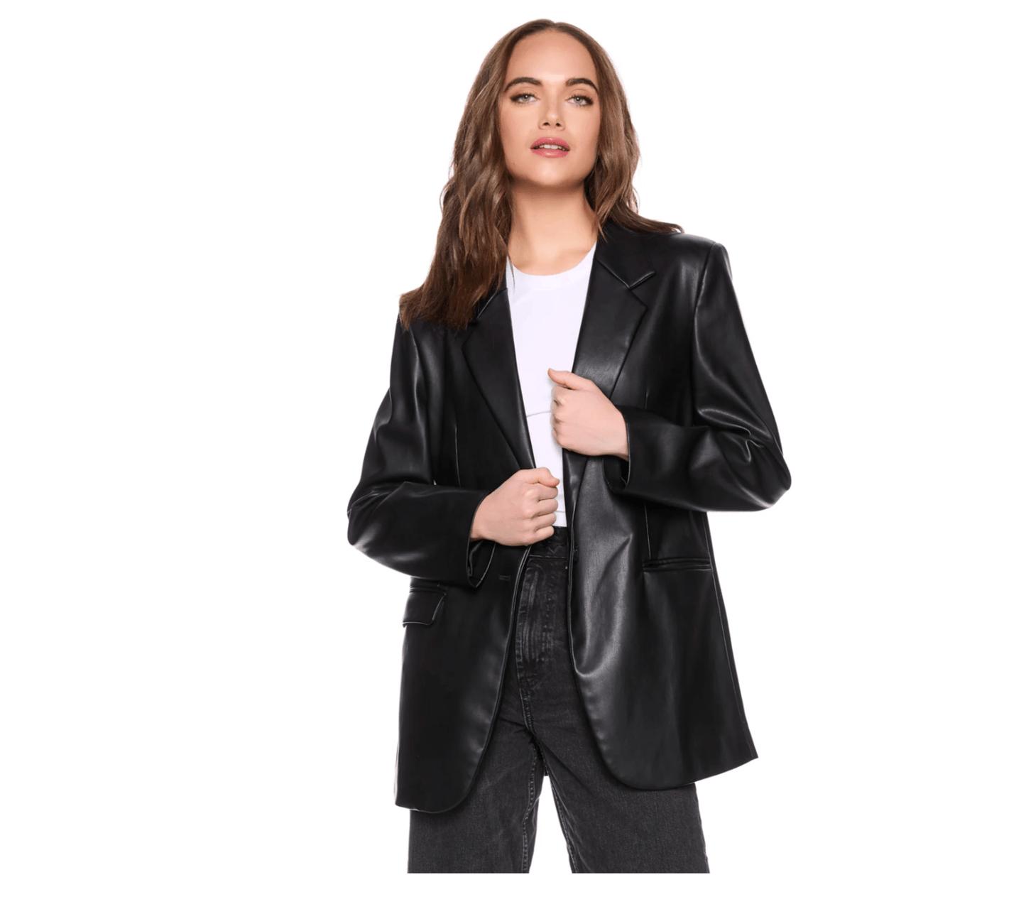 Leather Boyfriend Blazer