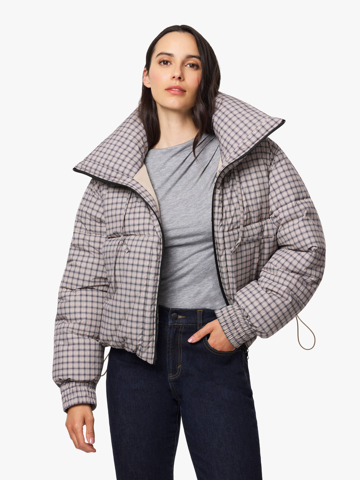 Playful Plaid Puffer