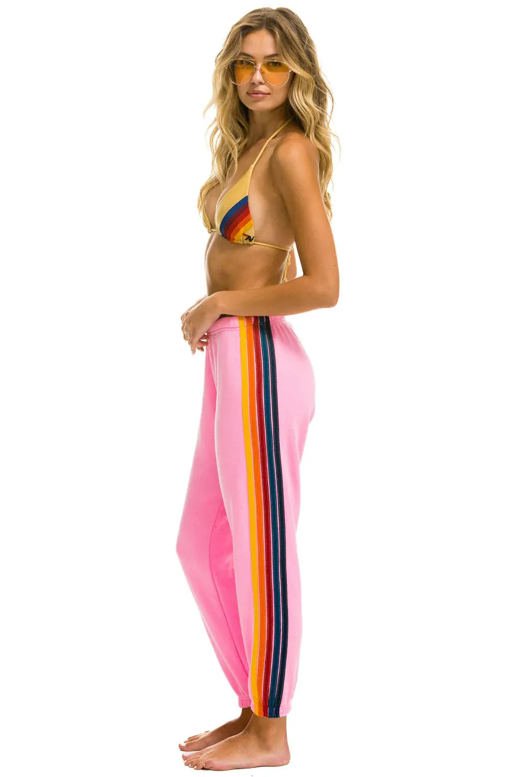 Five Stripe Jogger- Neon Pink