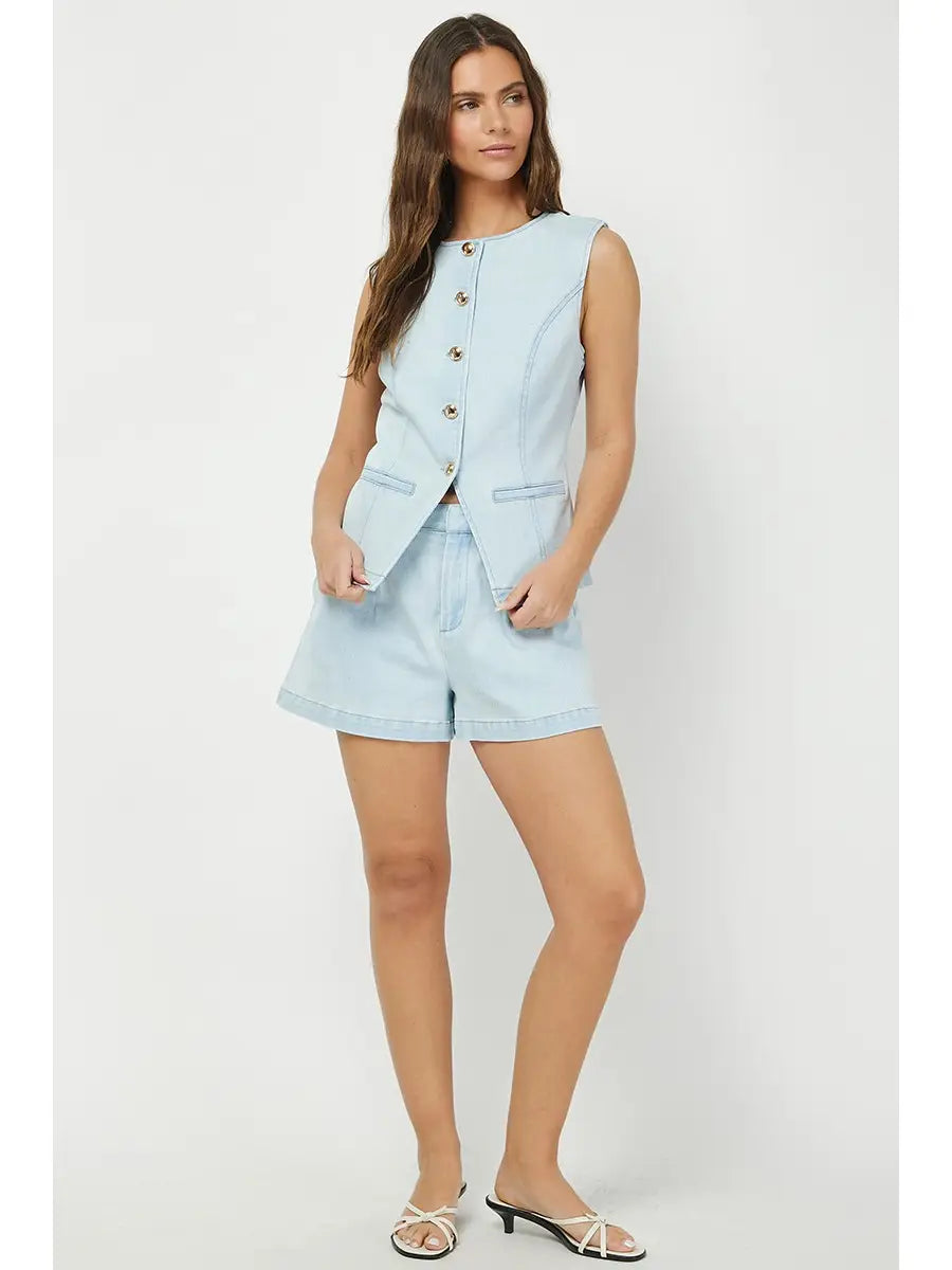 Denim Paperbag Shorts