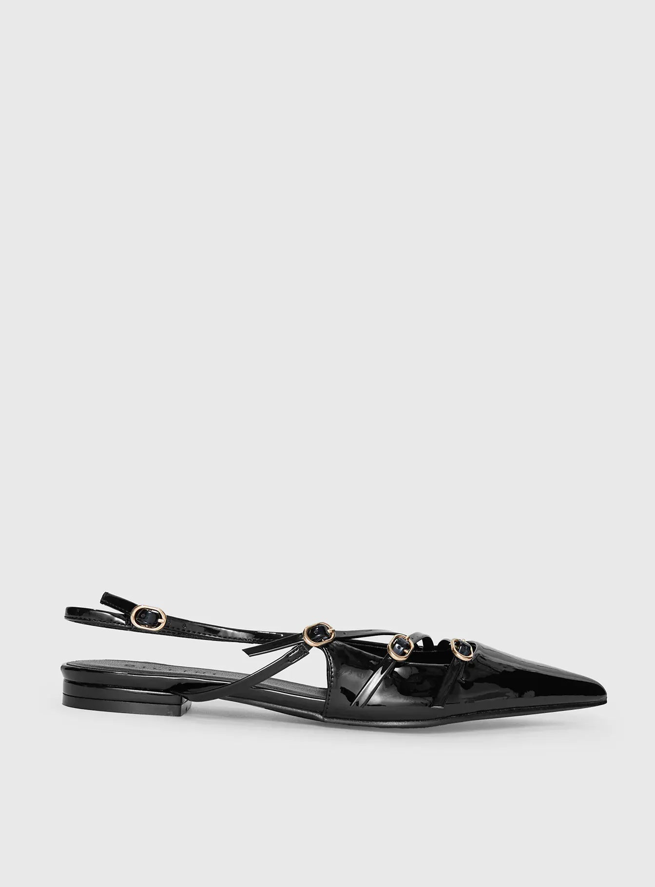 Hettie Black Patent Flat
