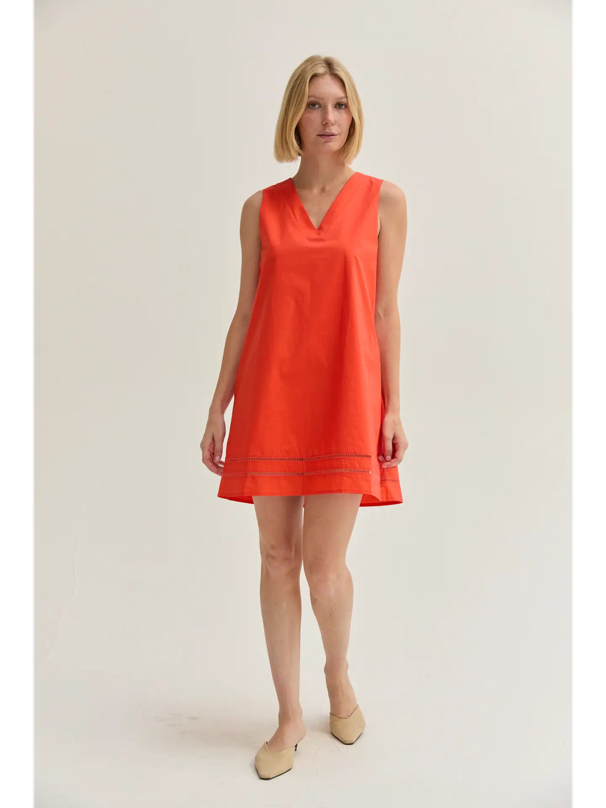 Reese Poplin Lattice Mini Dress
