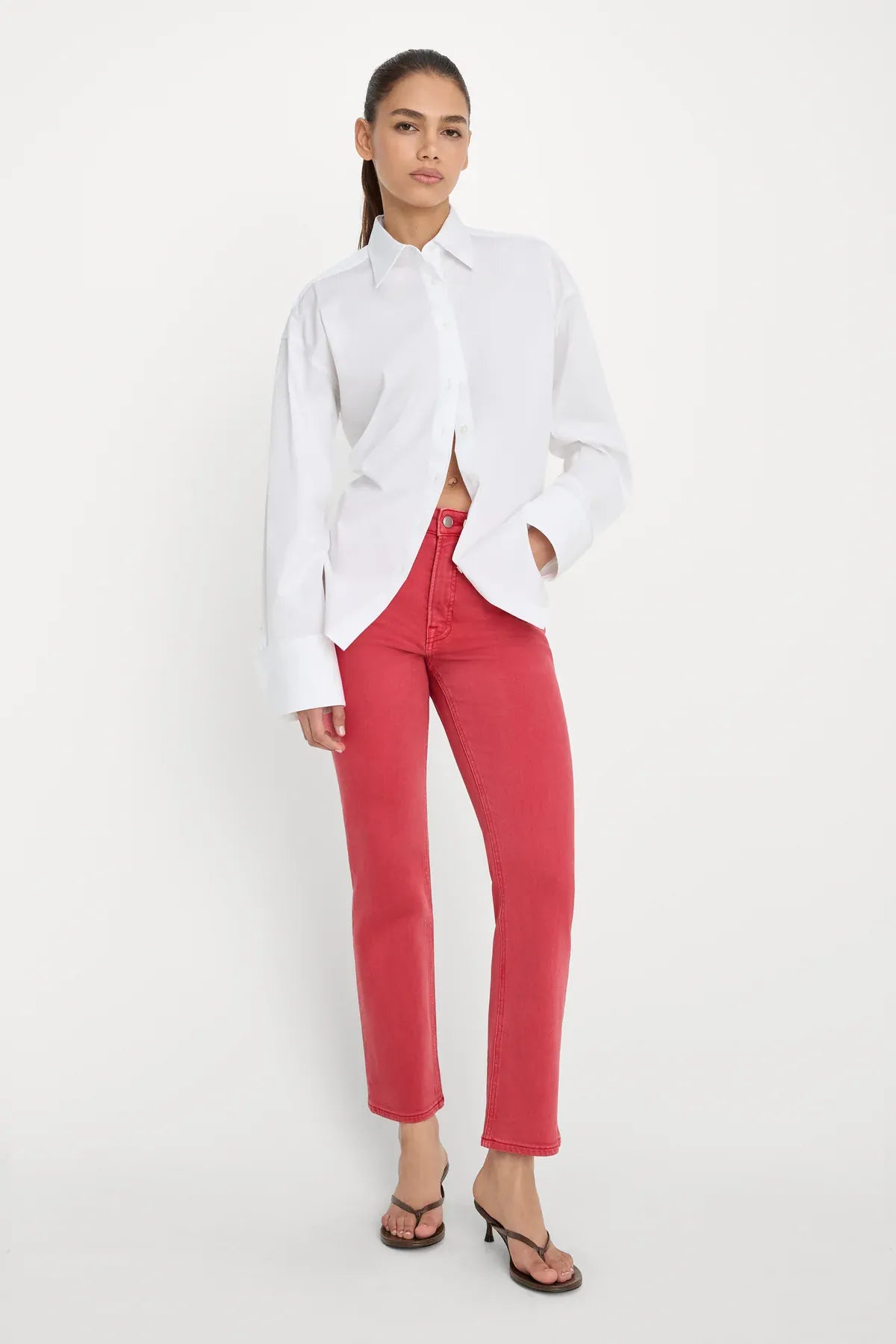 Good Icon Ankle Jean Cherry Red