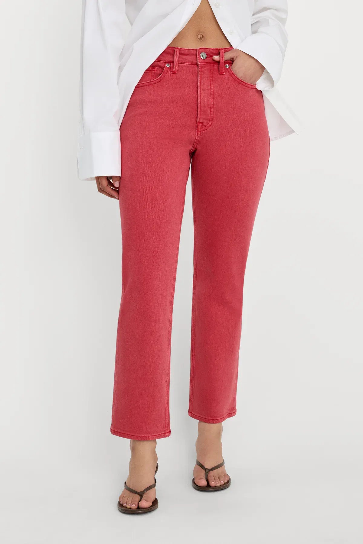 Good Icon Ankle Jean Cherry Red