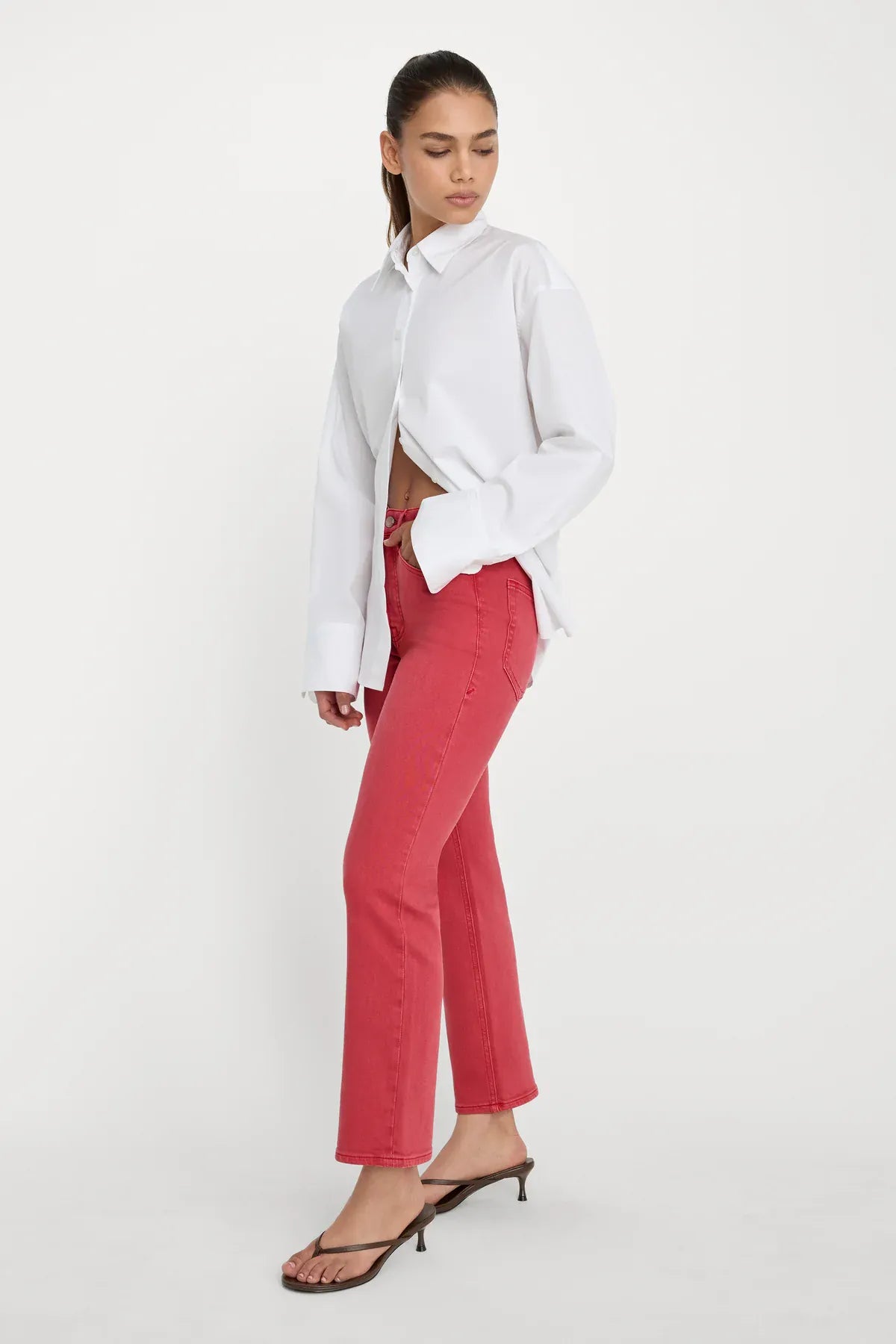 Good Icon Ankle Jean Cherry Red