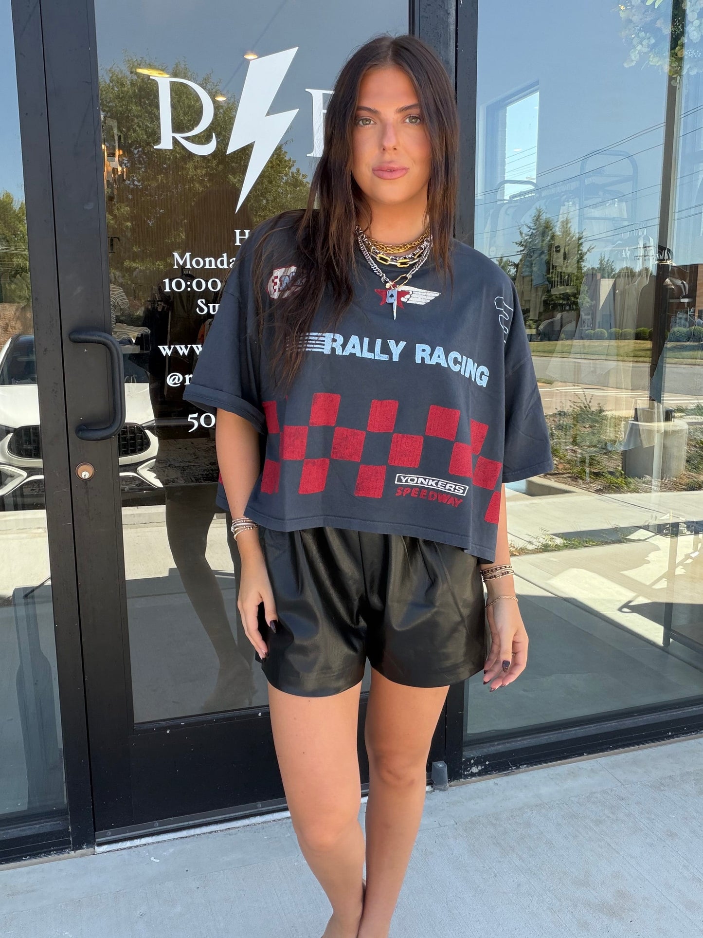 Speedway Cropped OS Tee