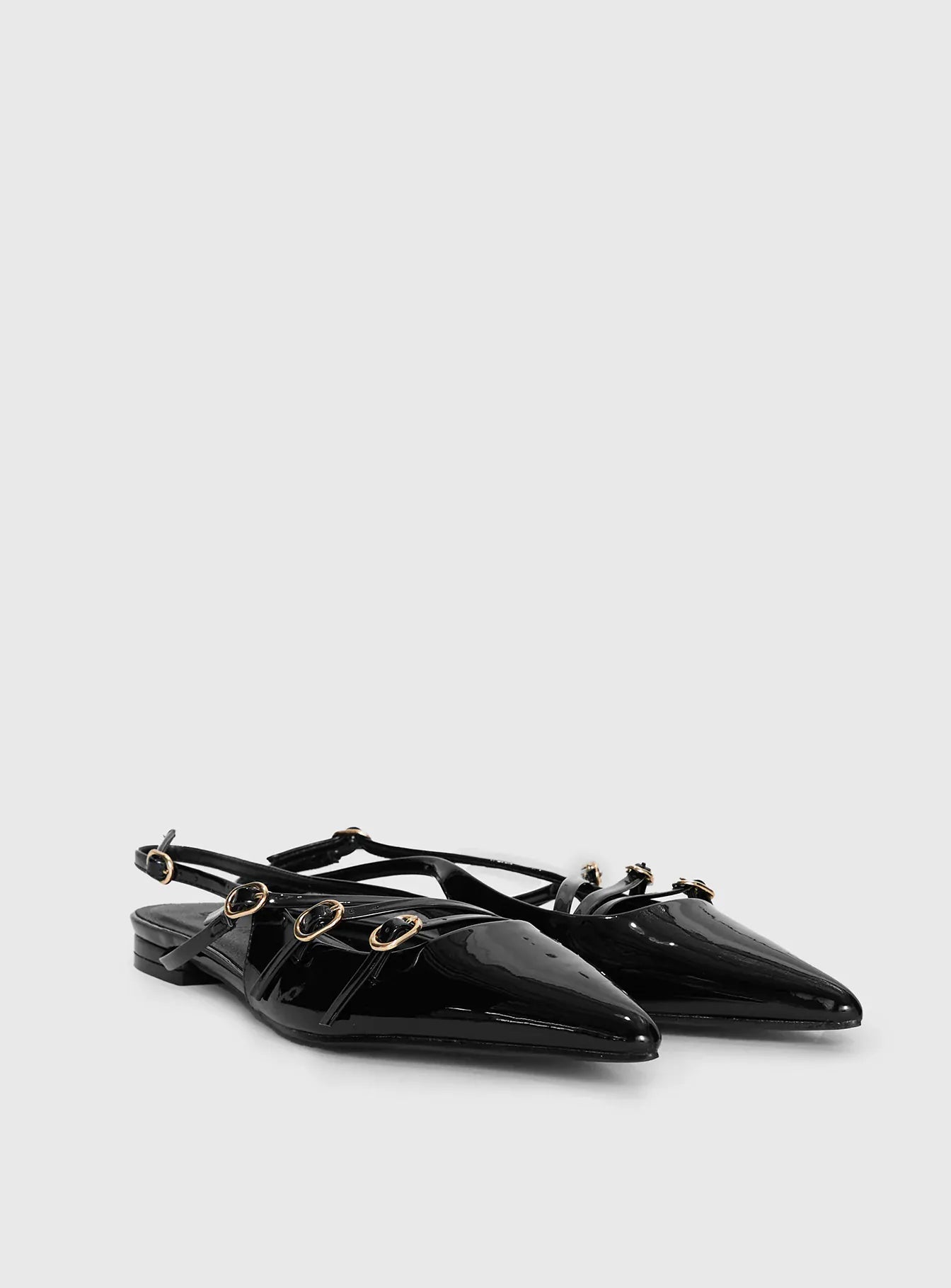 Hettie Black Patent Flat
