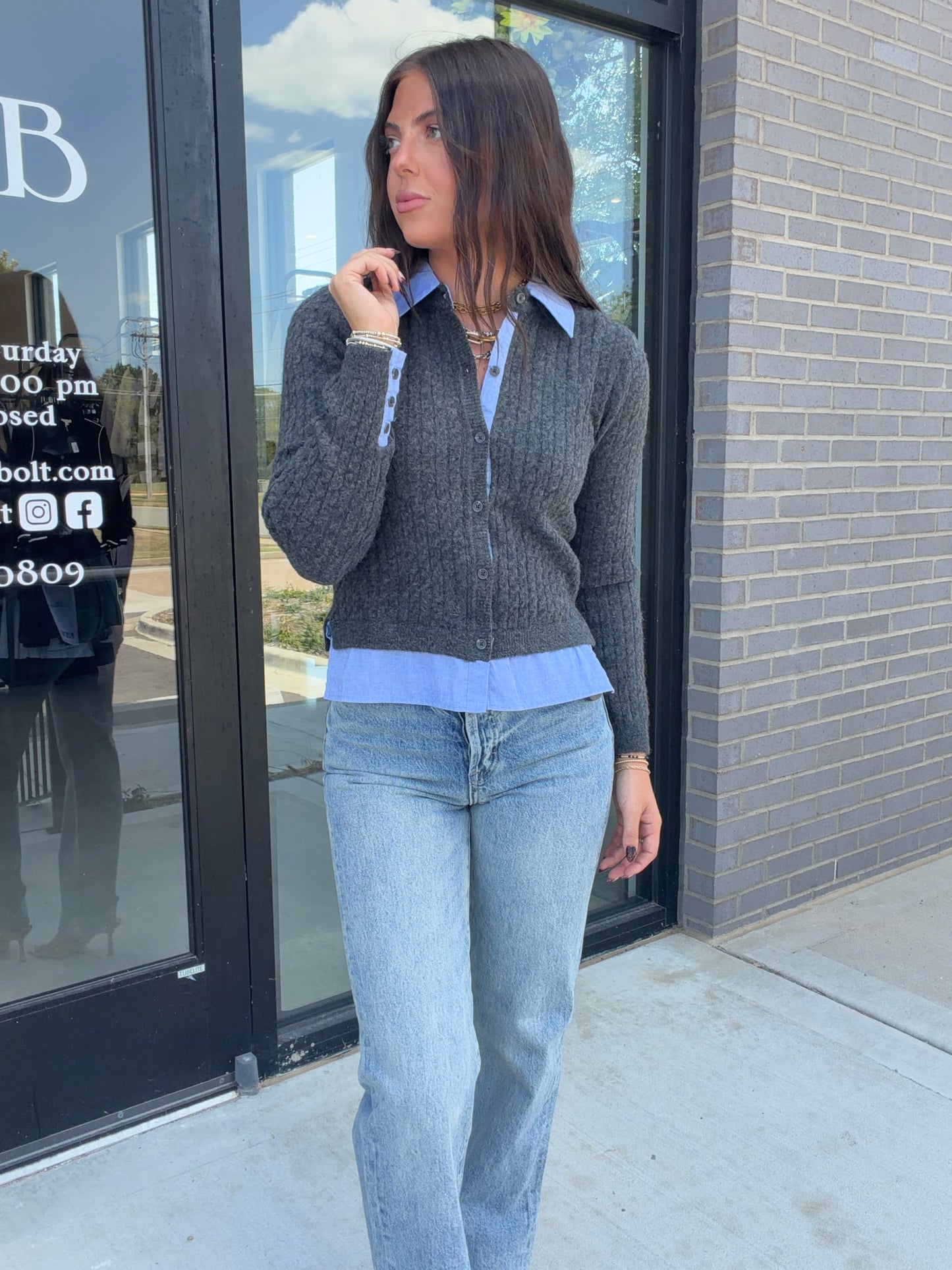 Blue Collared Sweater