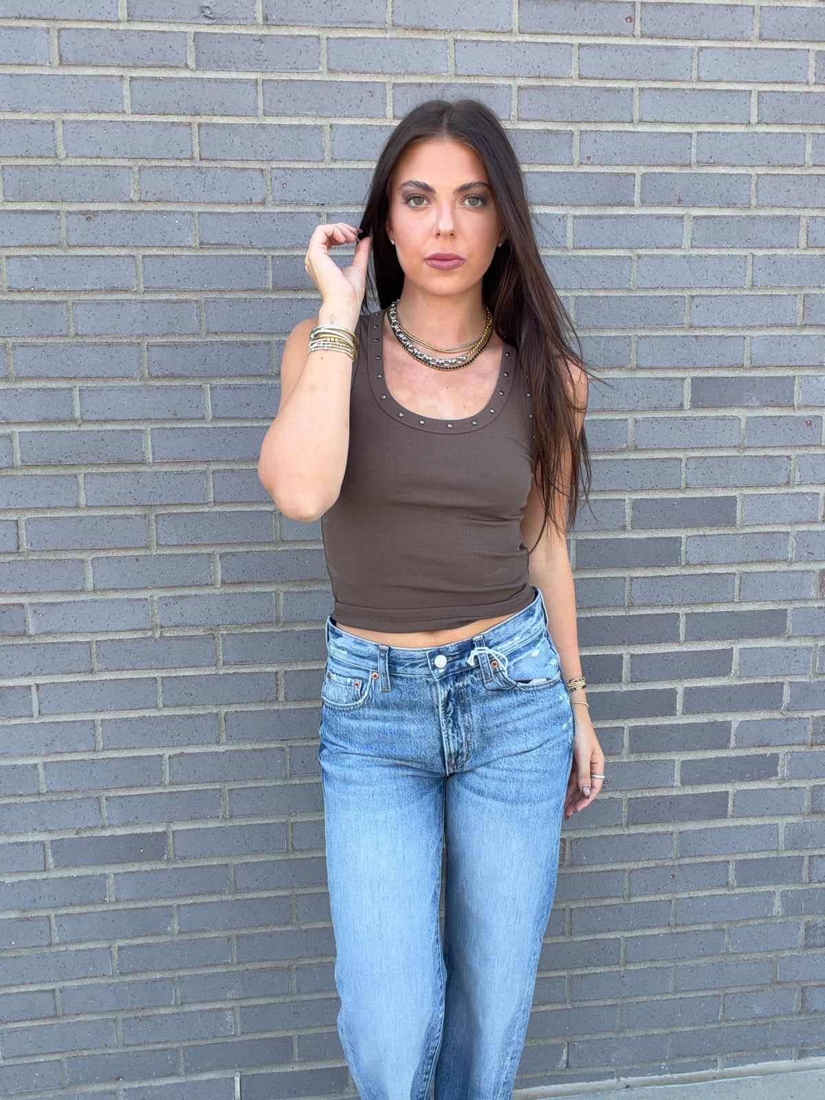 Chocolate Studded Tank