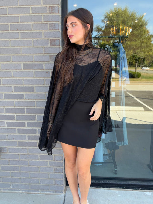 Evangeline Cape Mini Dress