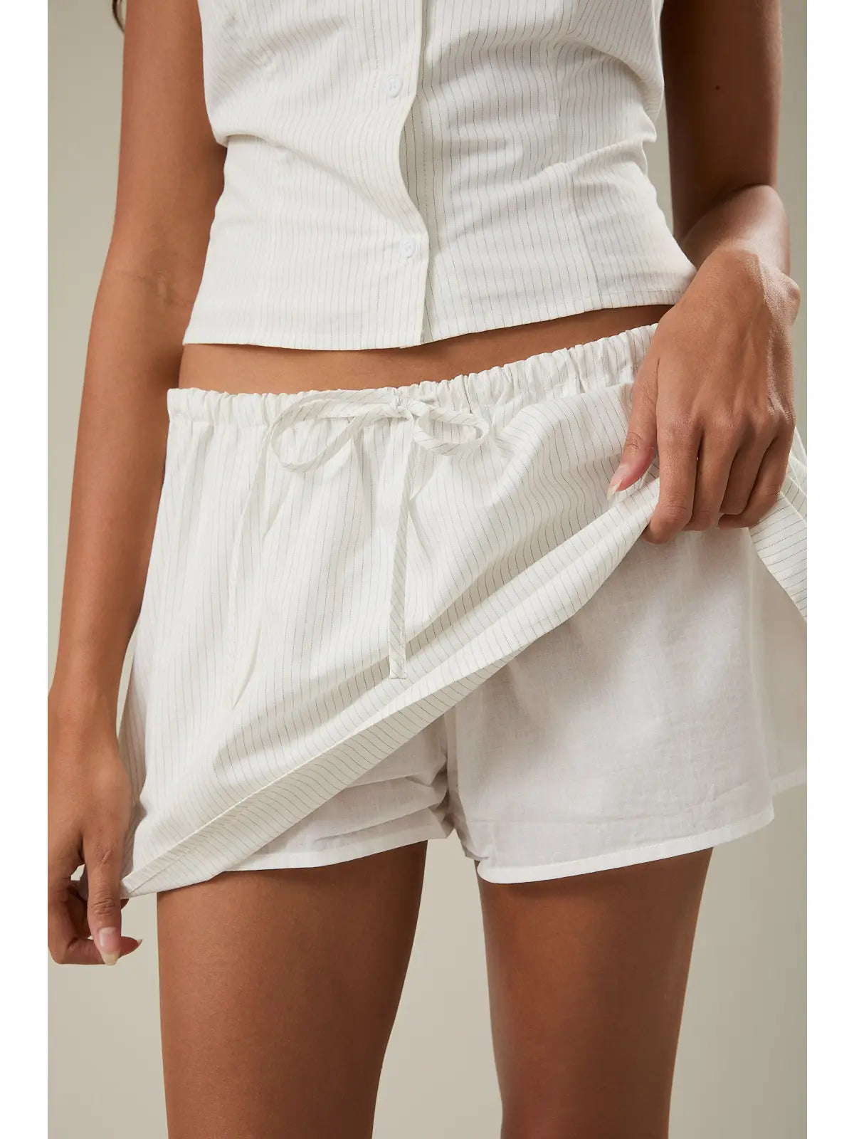 Striped Drawstring Skort