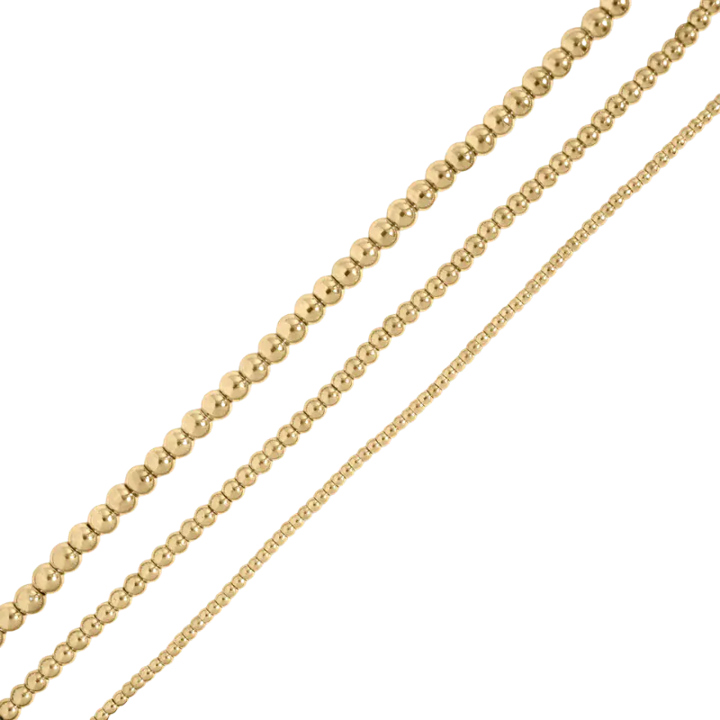 Gold Beaded Necklace- 2 mm