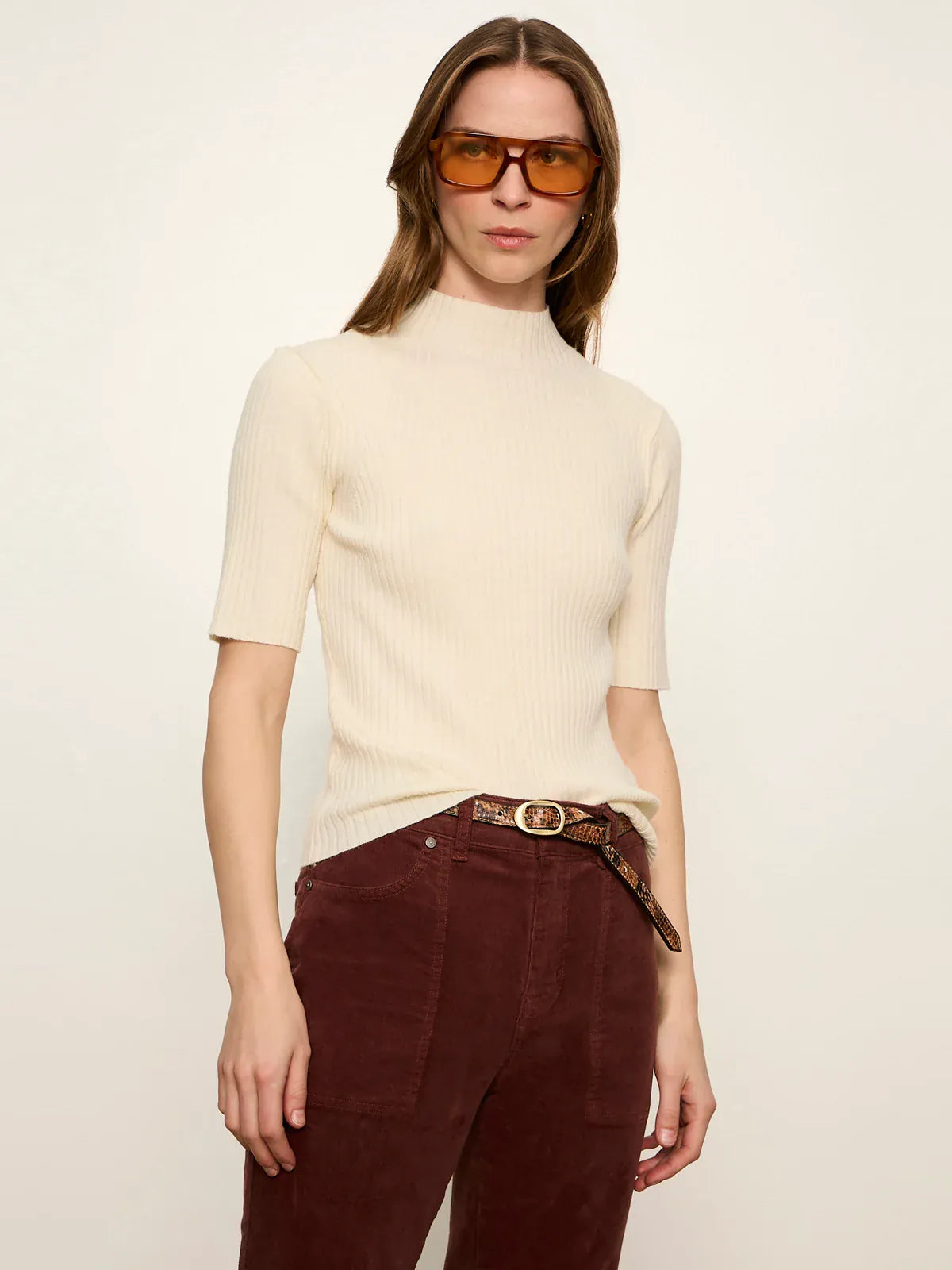 Bone High Neck Top