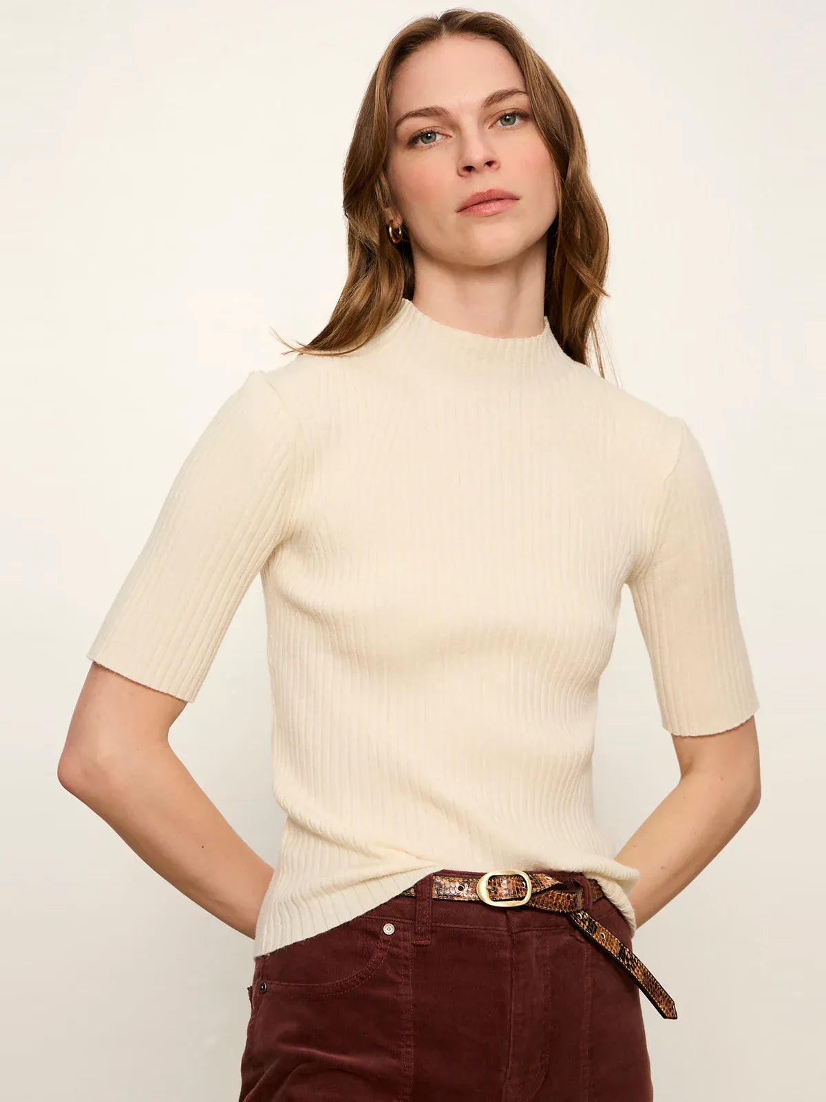 Bone High Neck Top