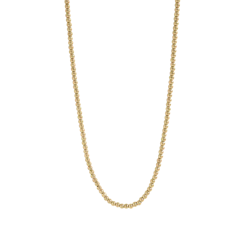 Gold Beaded Necklace- 3 mm