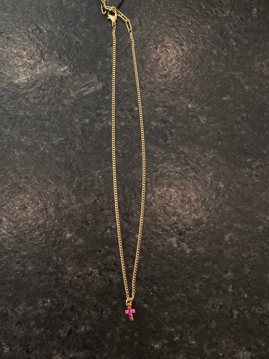 Single Mini Cross Necklace