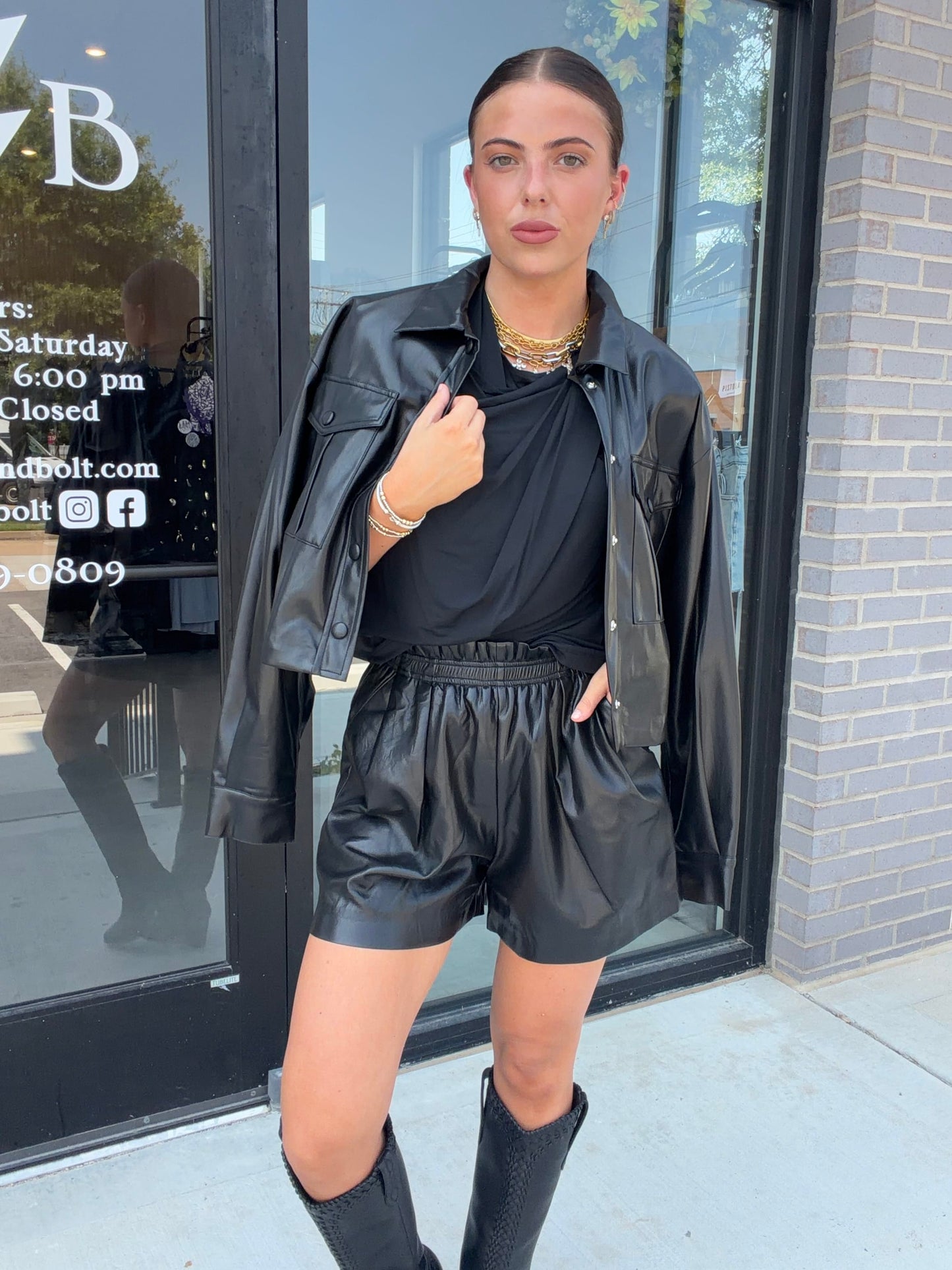 Faux Leather Shorts