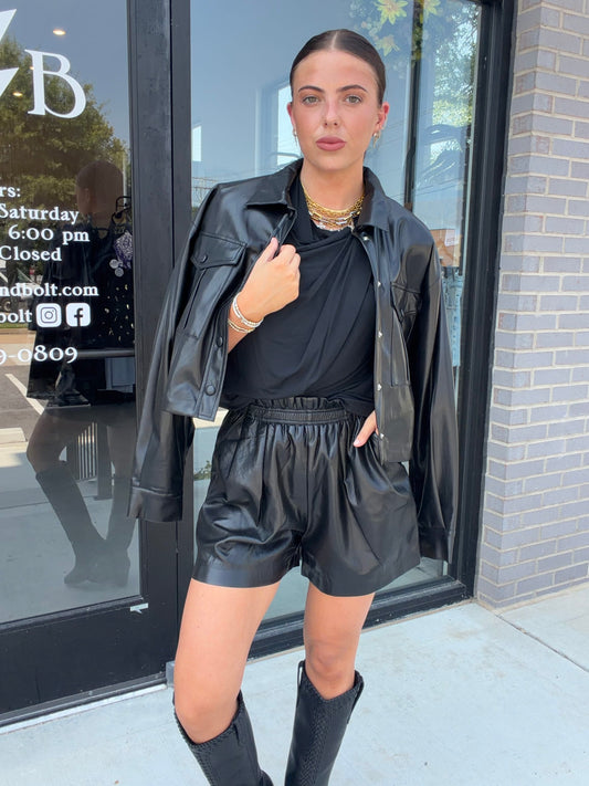 Faux Leather Shorts