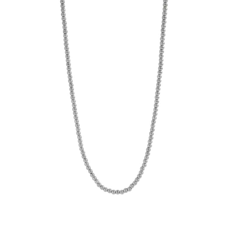 Silver Beaded Necklace- 2 mm