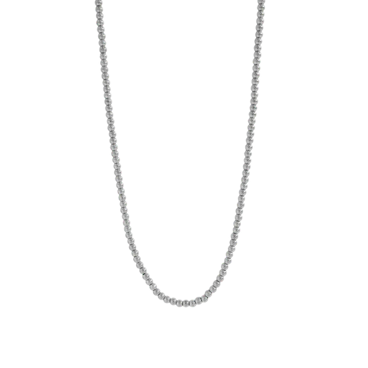 Silver Beaded Necklace- 4 mm