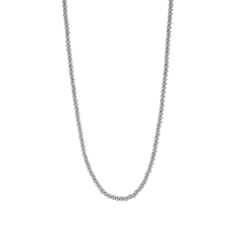 3 MM Silver Beaded Necklace
