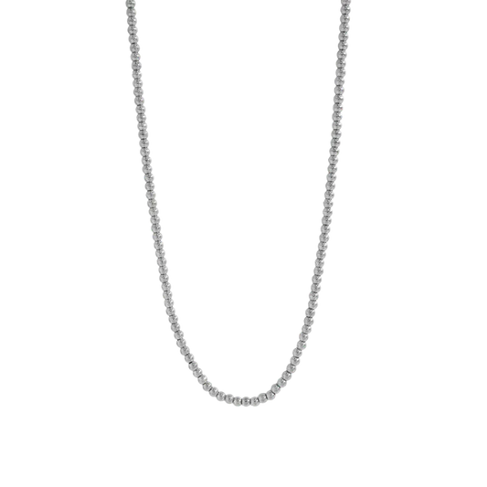 3 MM Silver Beaded Necklace