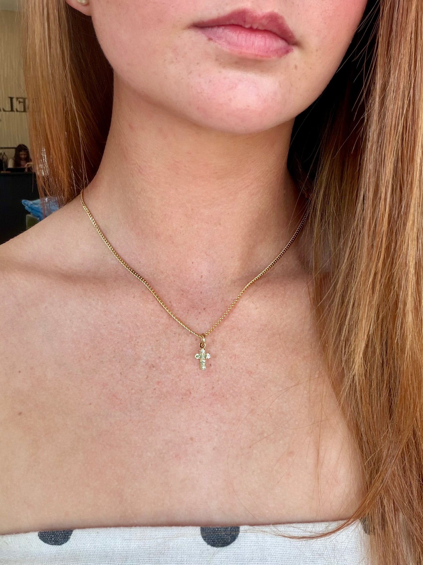 Single Mini Cross Necklace