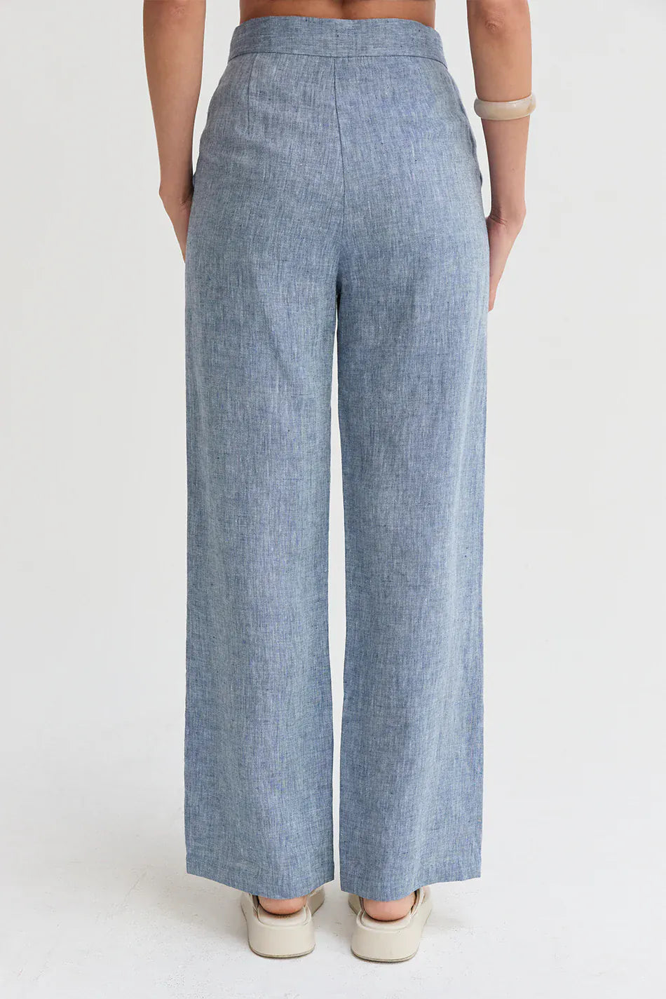 Helen Two Tone Linen Wide Leg Pants