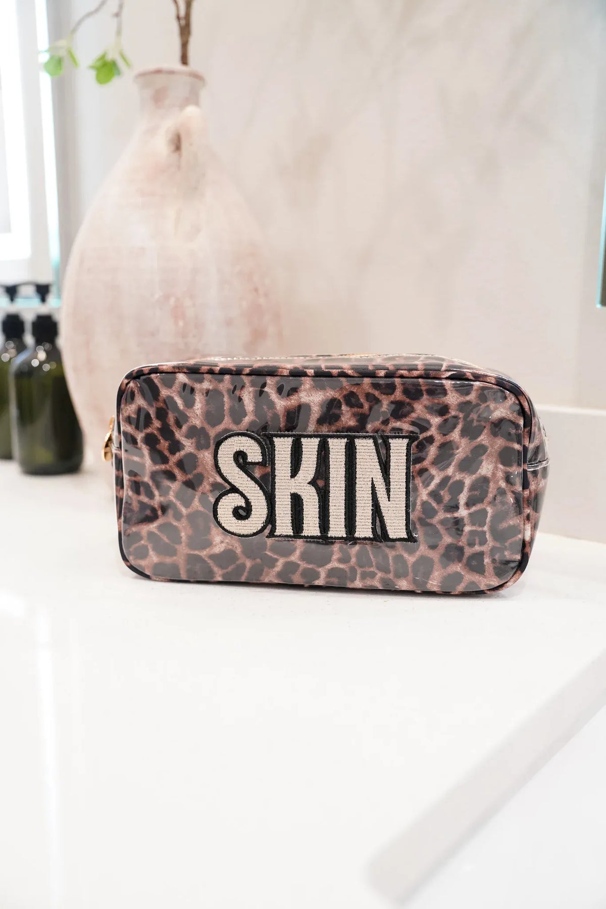 Skin Leopard Clear Coat Large Bag