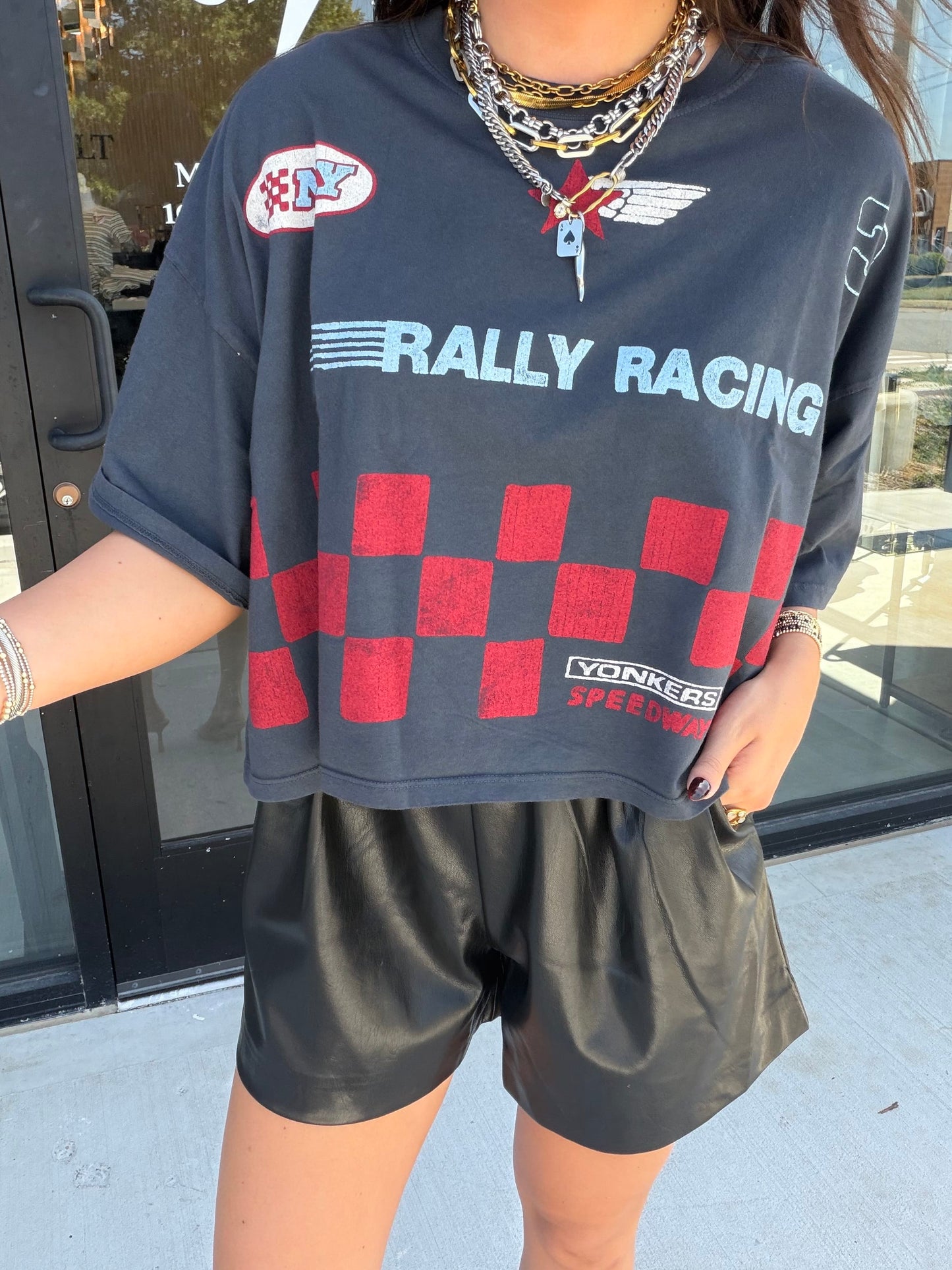 Speedway Cropped OS Tee