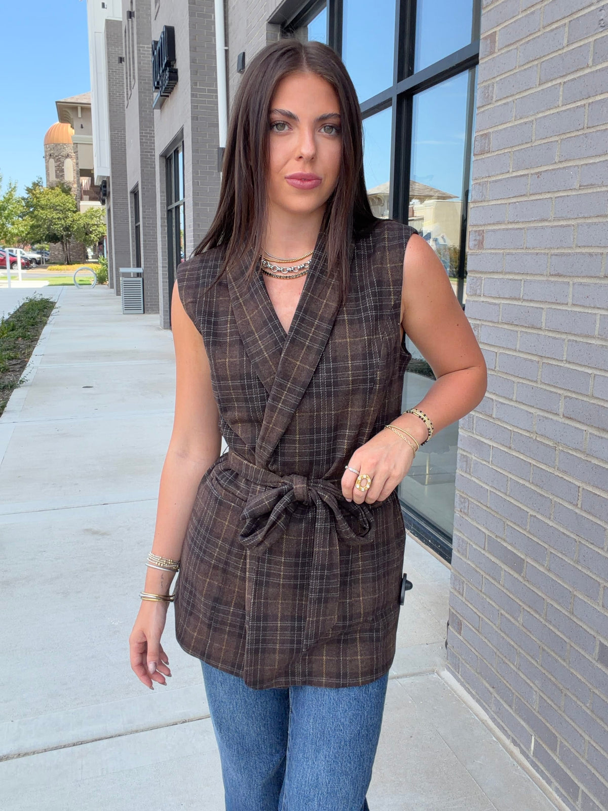 Chocolate Plaid Vest