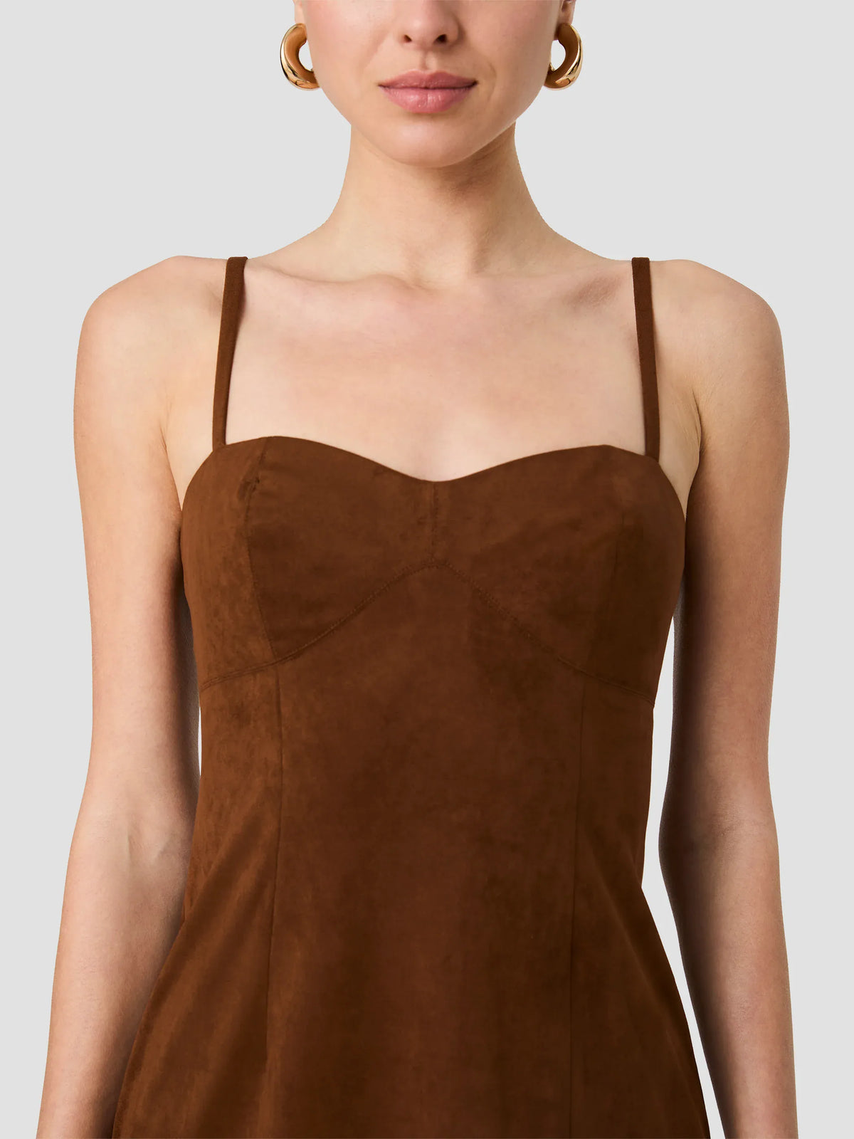 Sonja Suede Slit Midi Dress