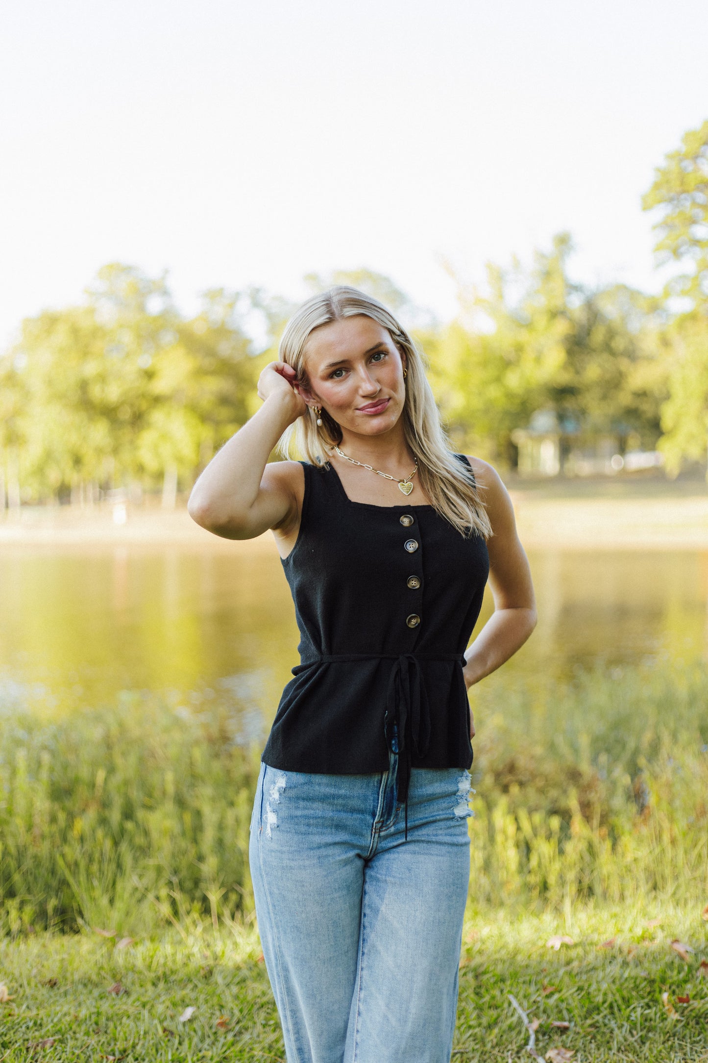 Myra Button Front Knit Vest