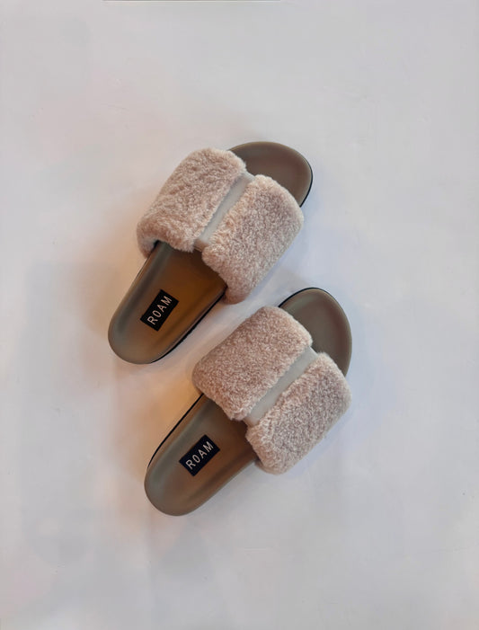 Fuzzy Stripe Slider - Rose