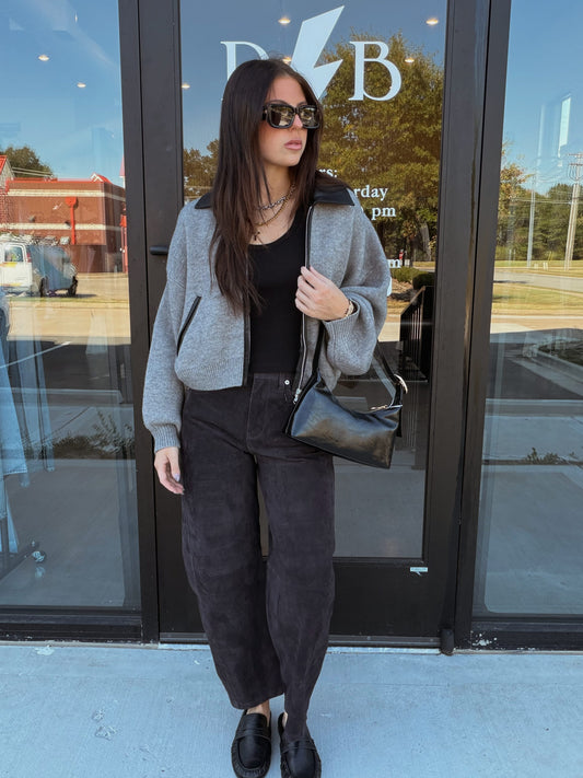 Deep Slate Suede Pants
