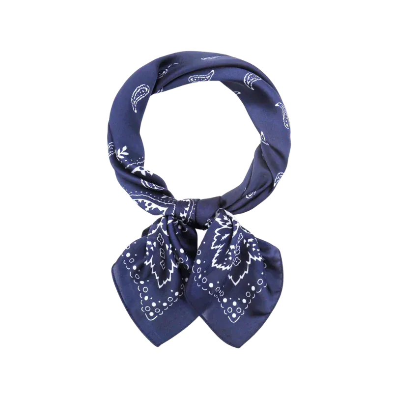 Satin Scarf-Navy