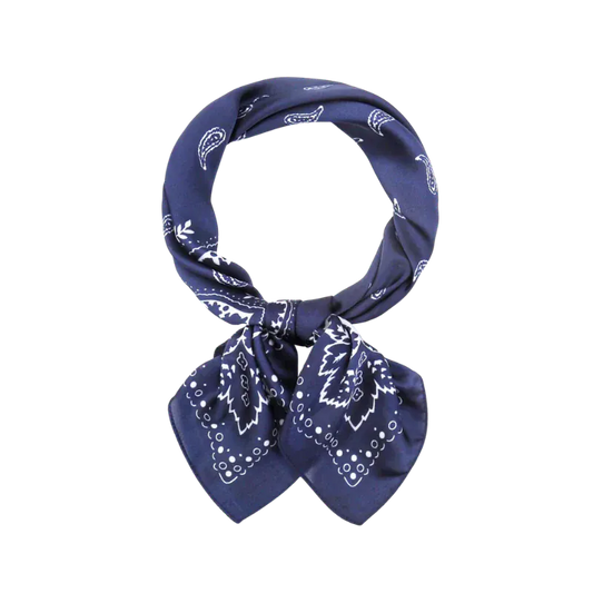 Satin Scarf-Navy