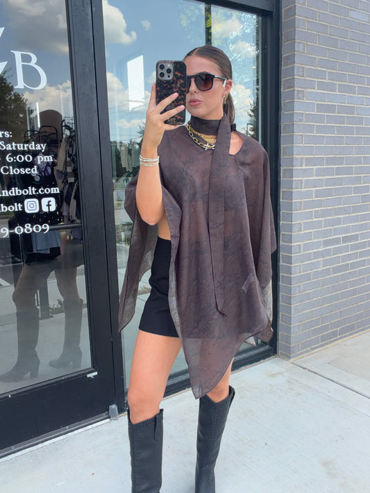 Snake Skin Sheer Top