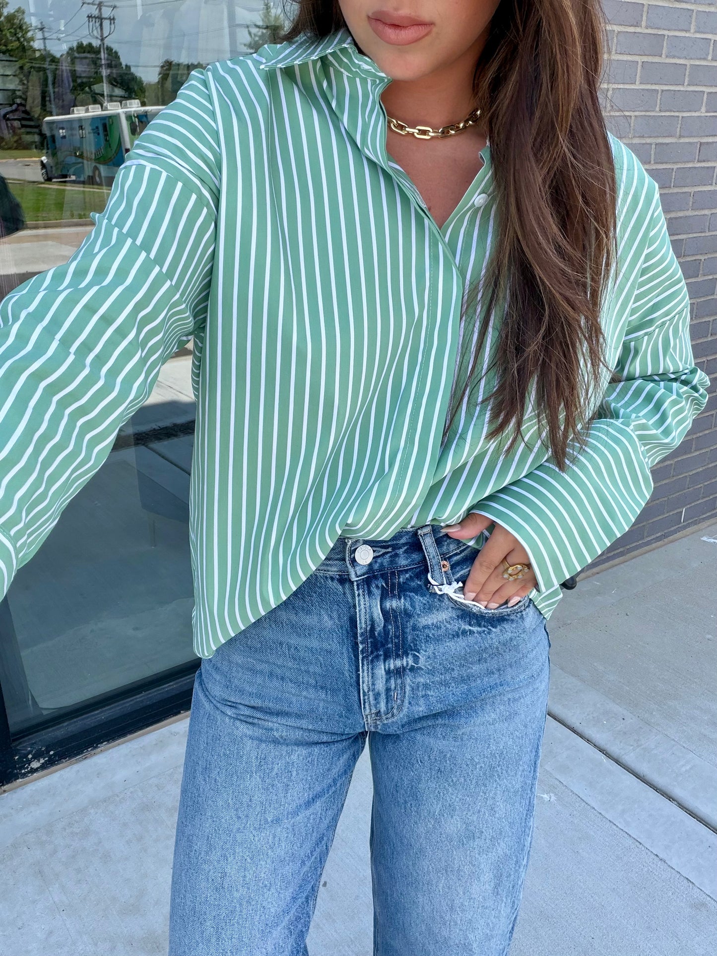 Striped Button Down Shirt