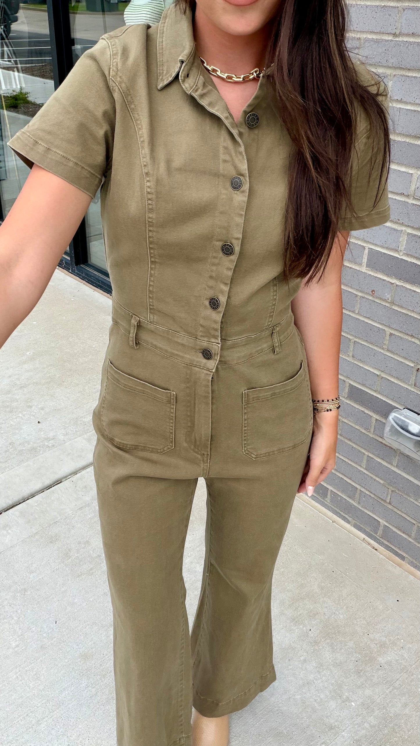 Olive Wide Leg Jumpsuit
