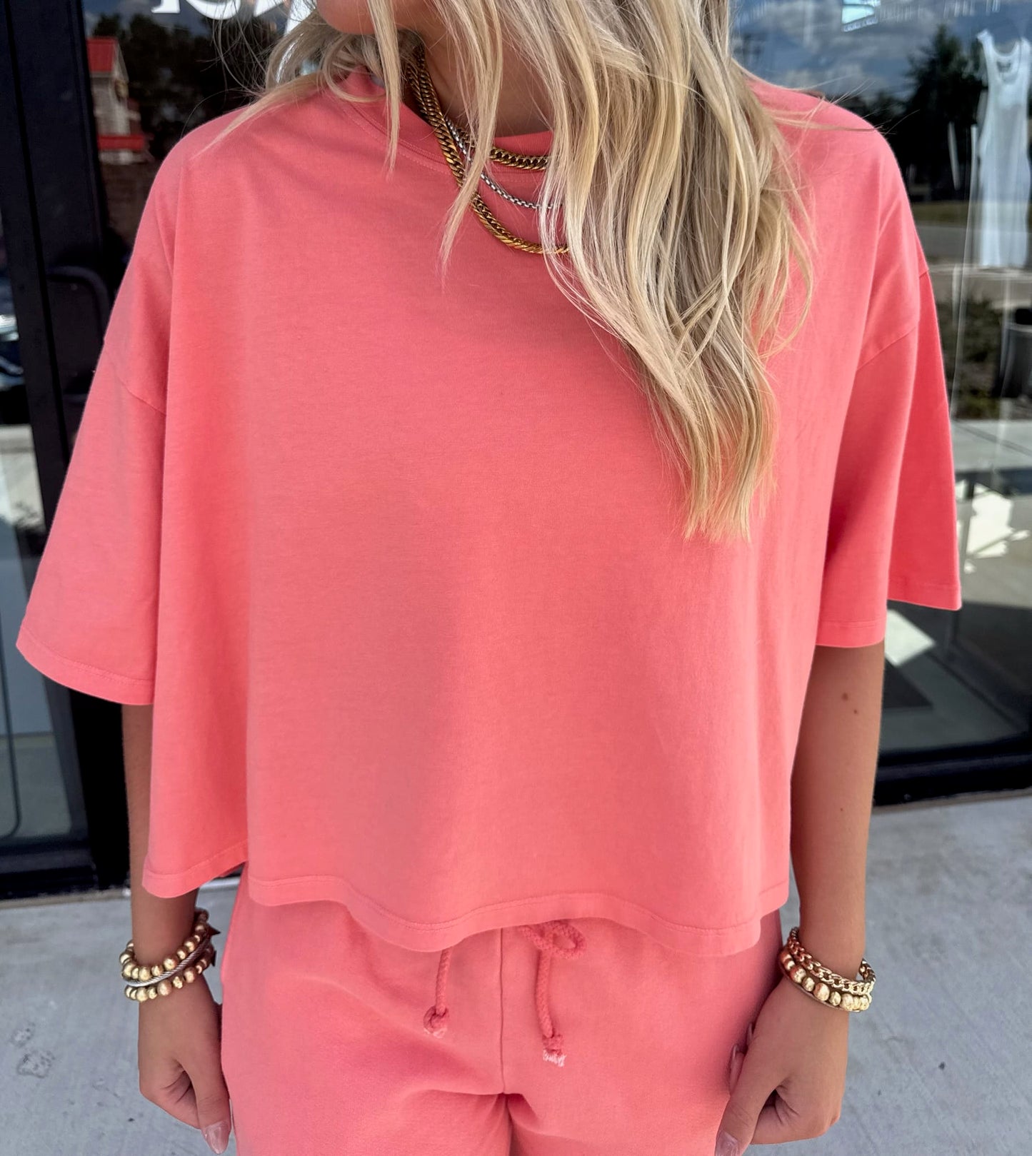 Solid Cropped OS Tee