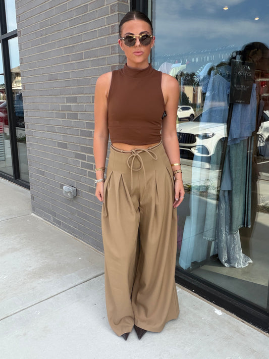 Pleated Taupe Pant