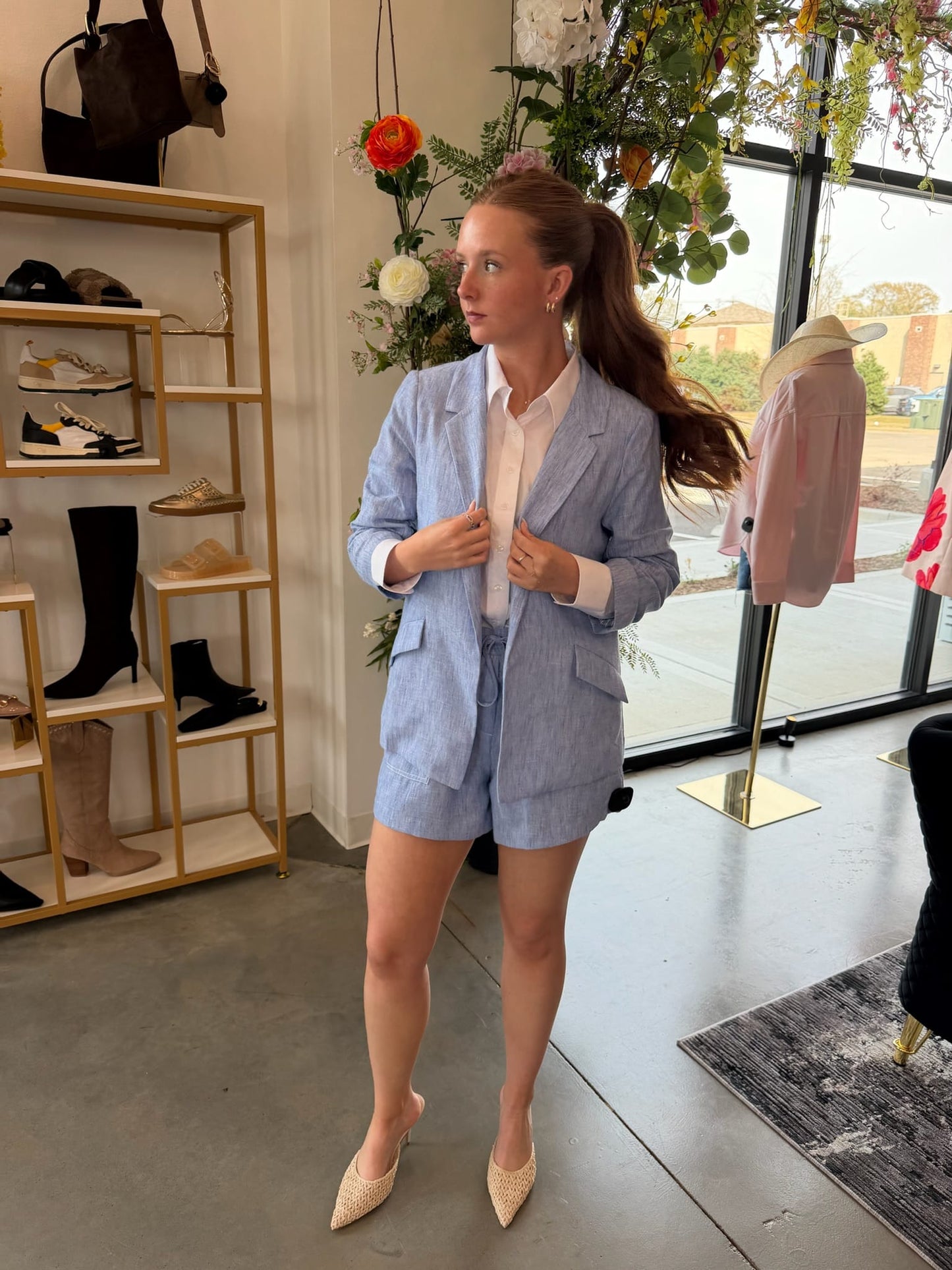 Chambray Pull On Shorts